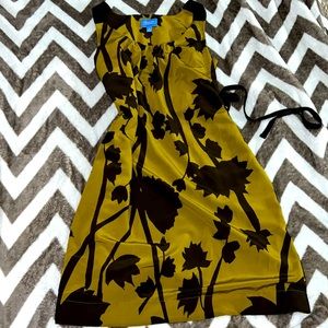 Simply Vera want sz 10 midi olive pattern dress pull on